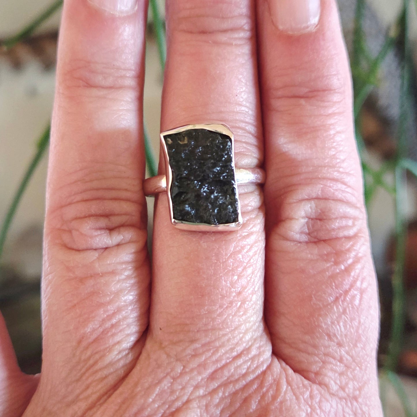 Moldavite Ring Size 10