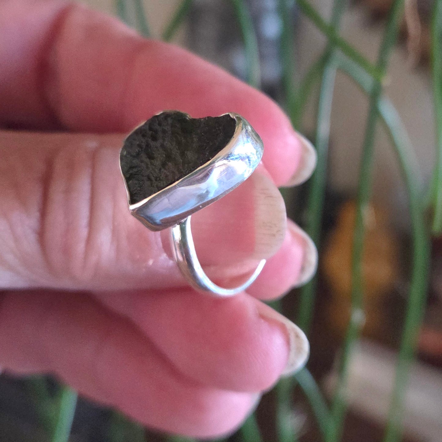 Moldavite Ring Size 8