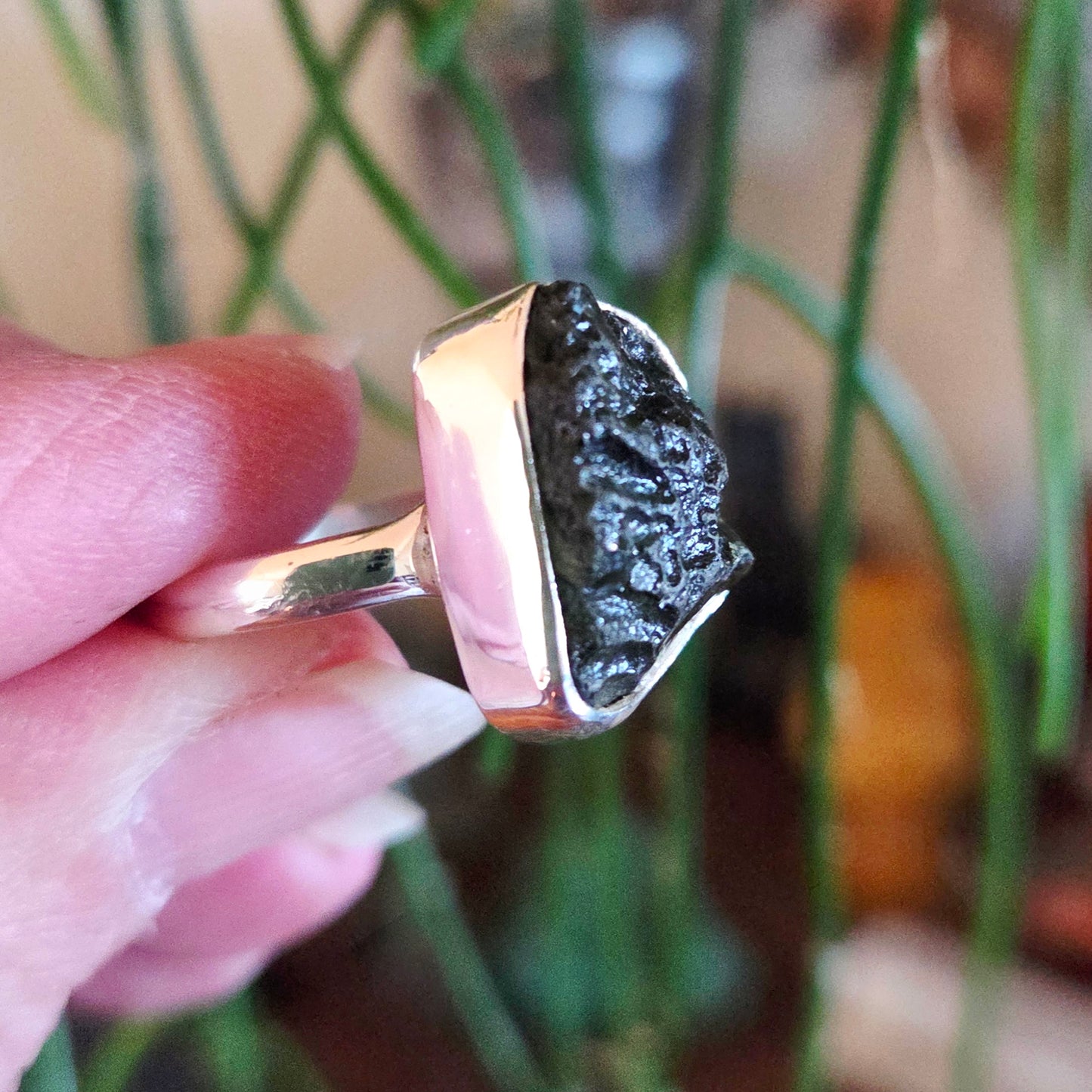 Moldavite Ring Size 8