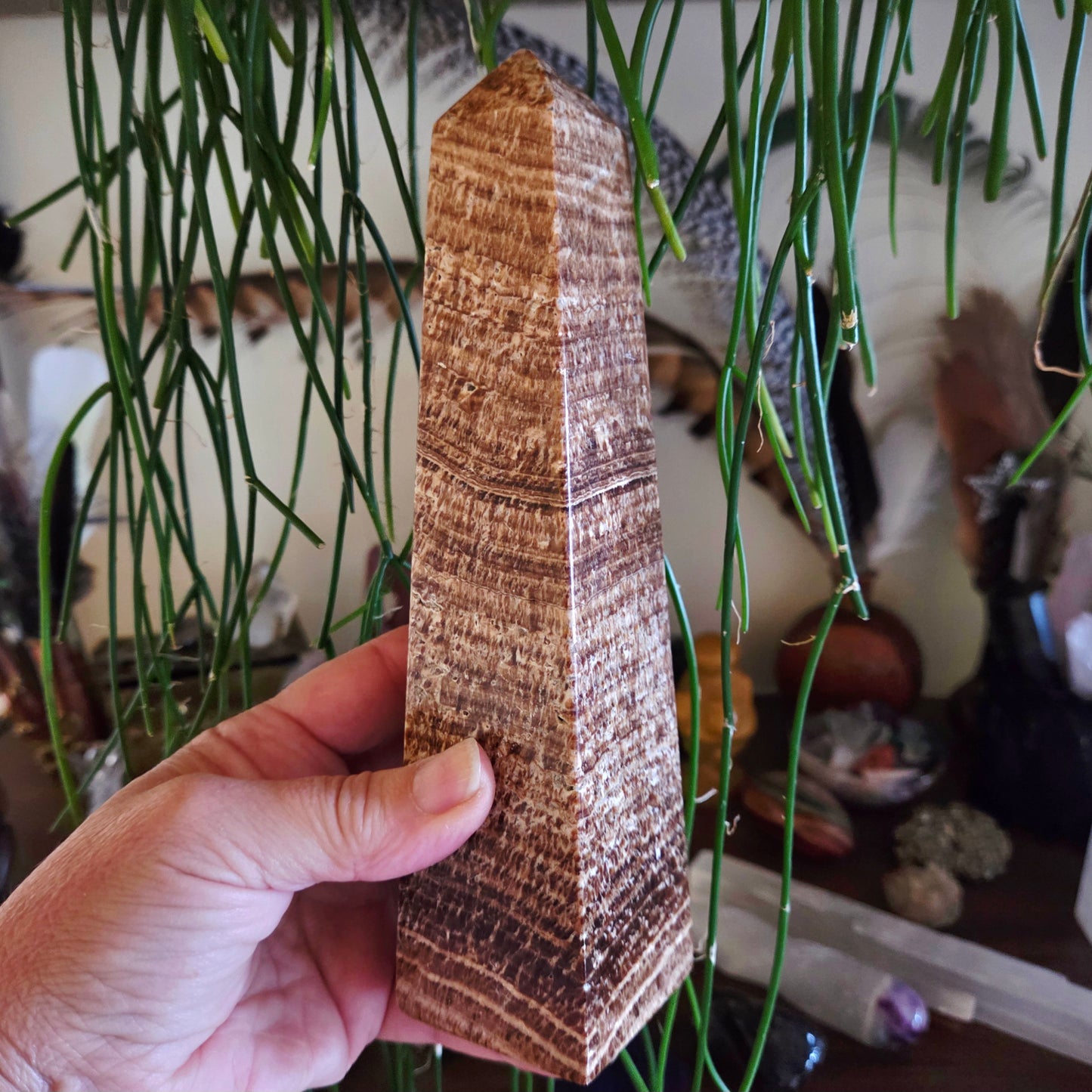 Chocolate Calcite Obelisk Tower