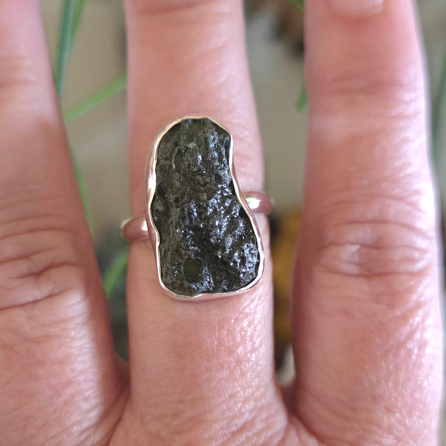 Moldavite Ring Size 10