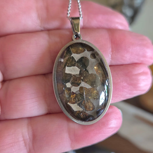 Pallasite Meteorite Pendant