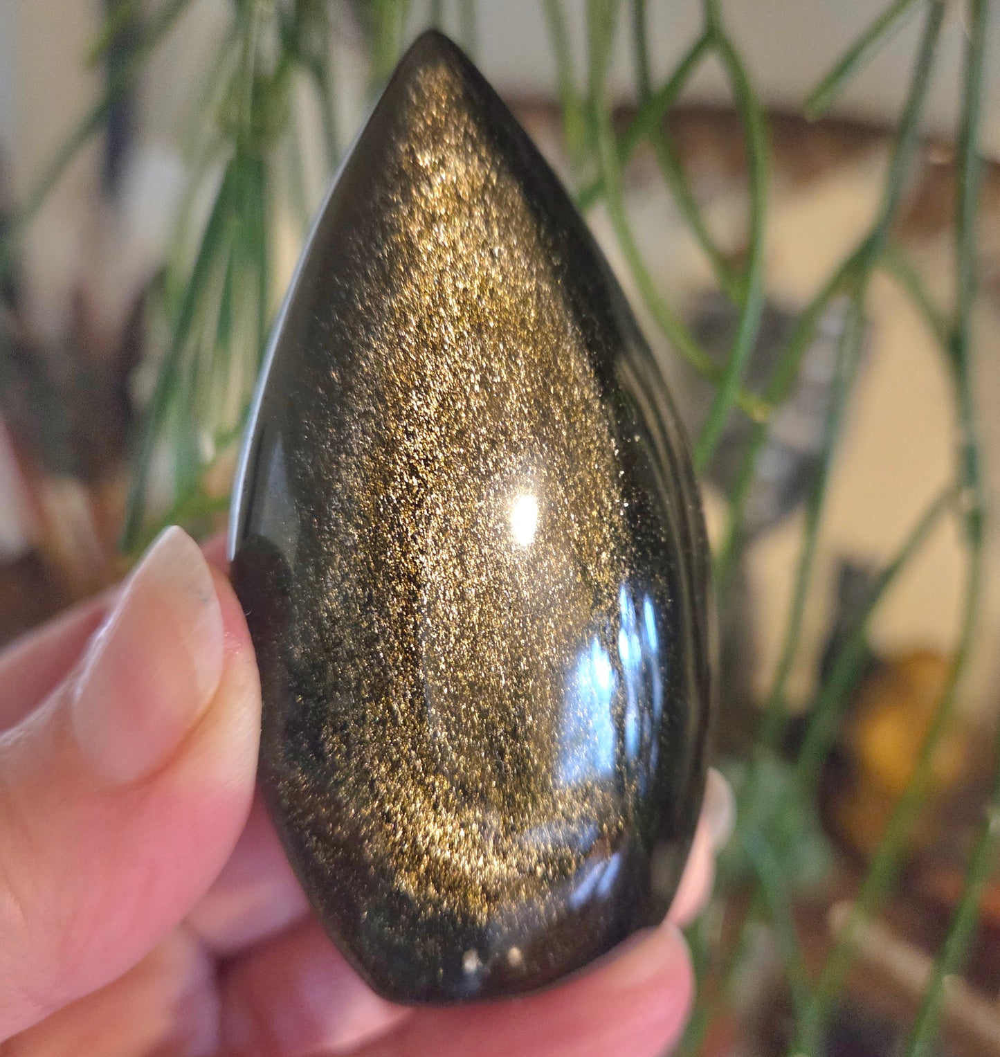 Gold Sheen Obsidian Flame