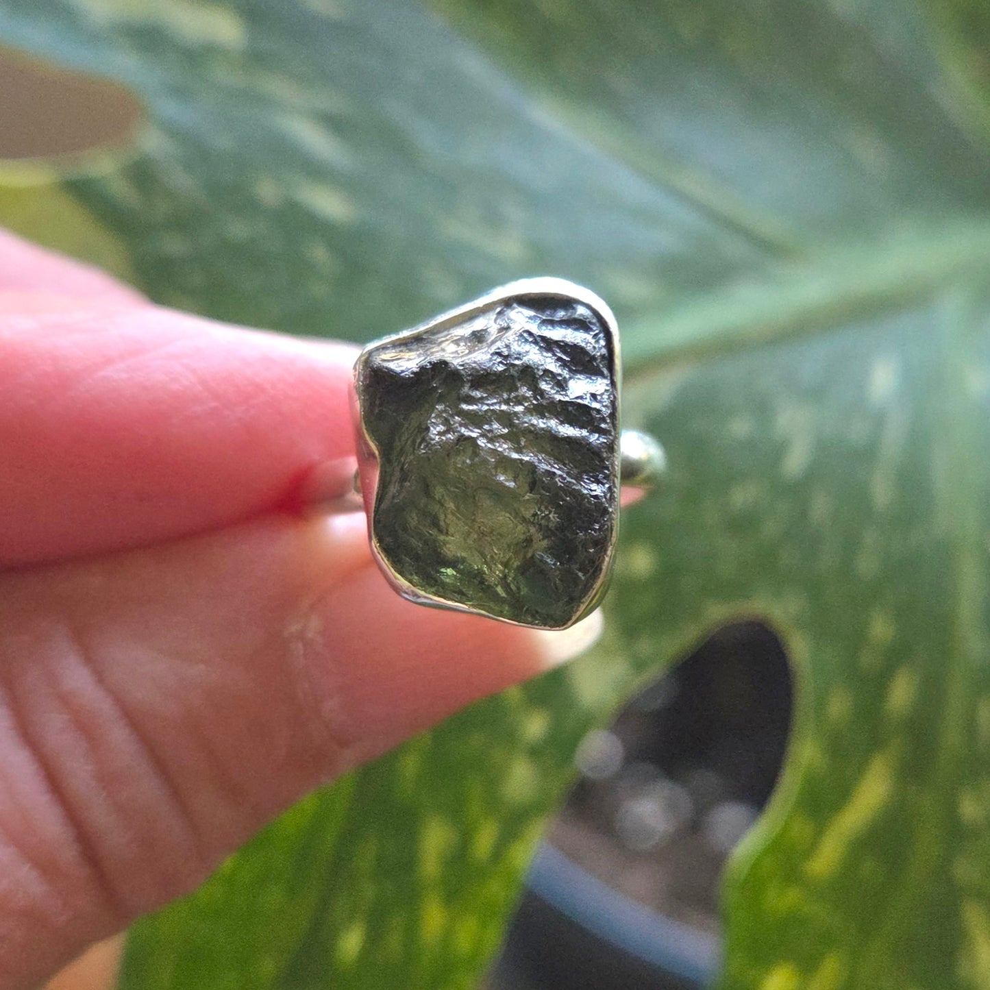 Moldavite Ring Size 8