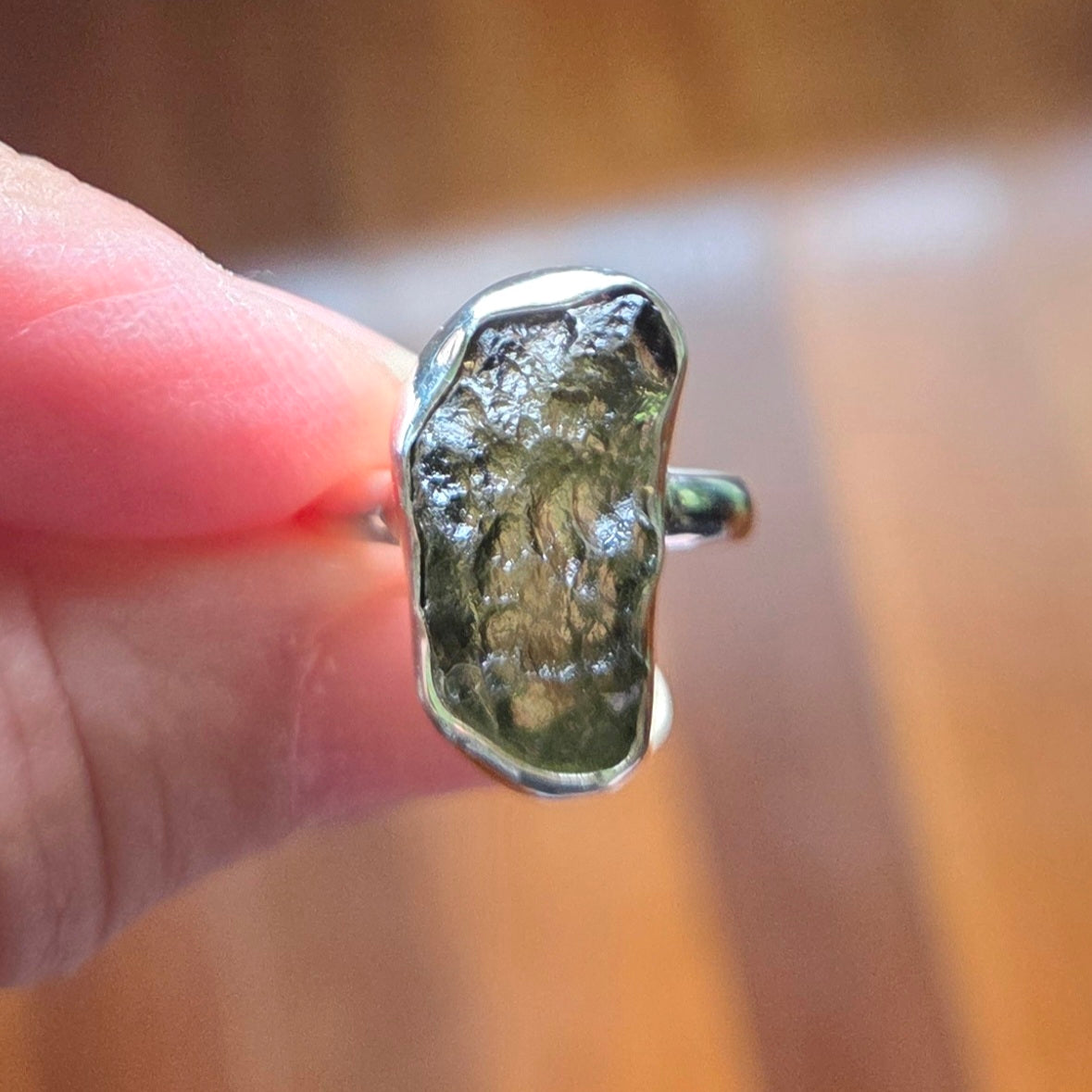 Moldavite Ring Size 8