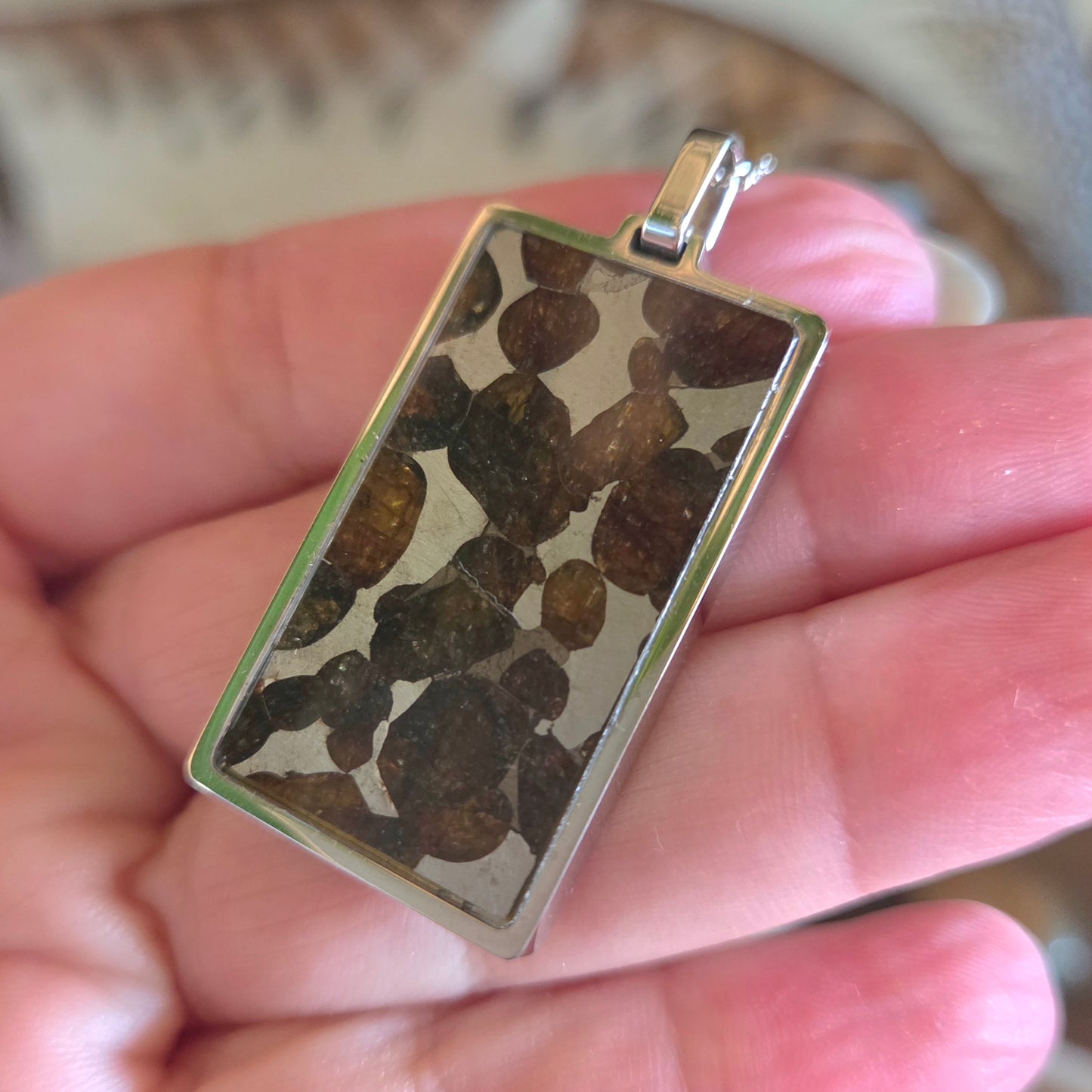 Pallasite Meteorite Pendant