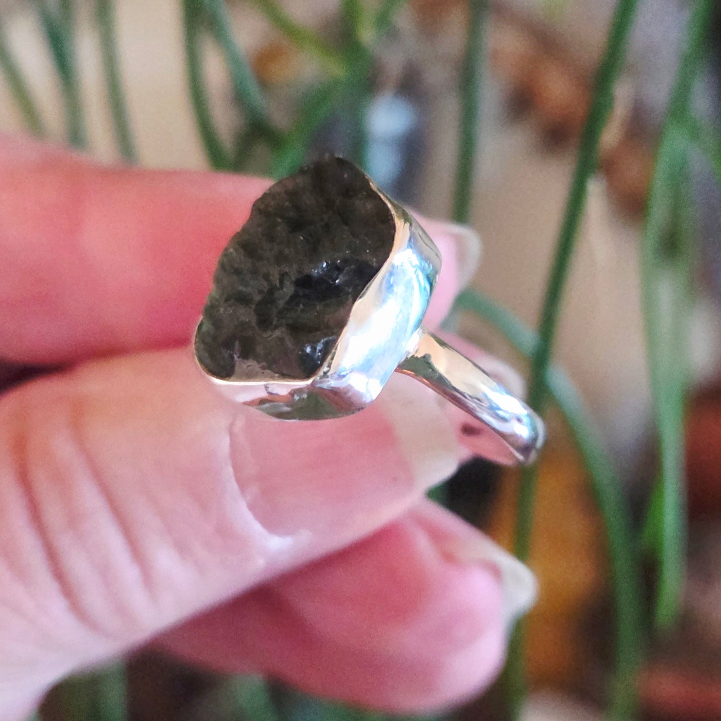 Moldavite Ring Size 8