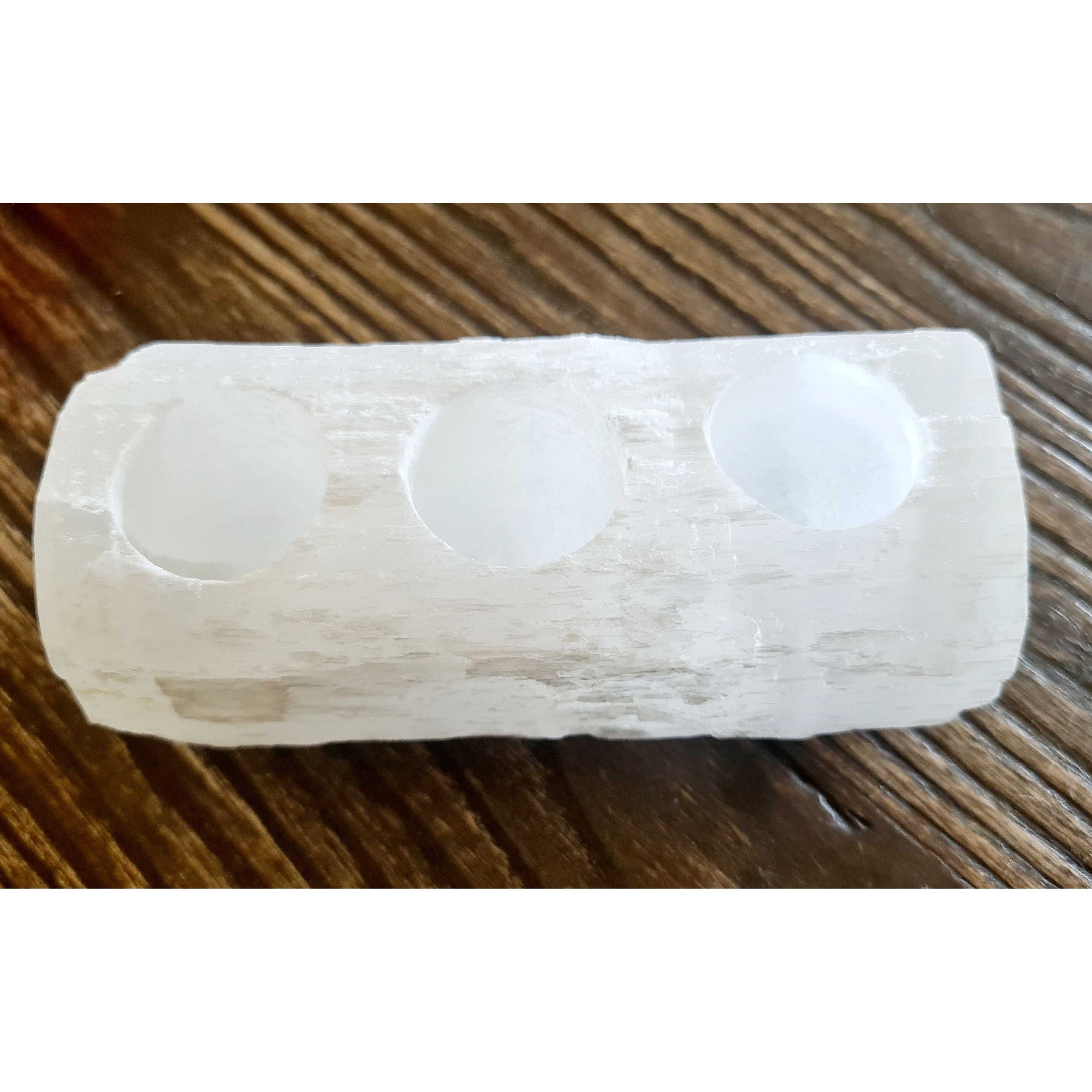SELENITE TEALIGHT LOG