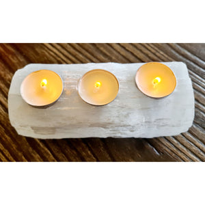 SELENITE TEALIGHT LOG