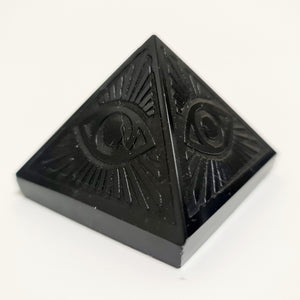 BLACK OBSIDIAN EYE PYRAMID