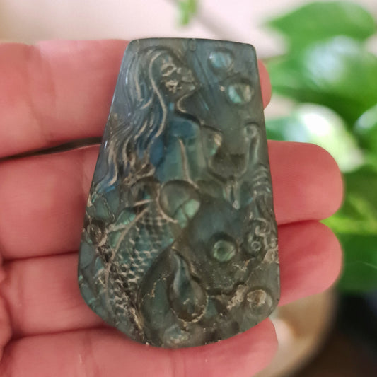 Labradorite Carved Tile