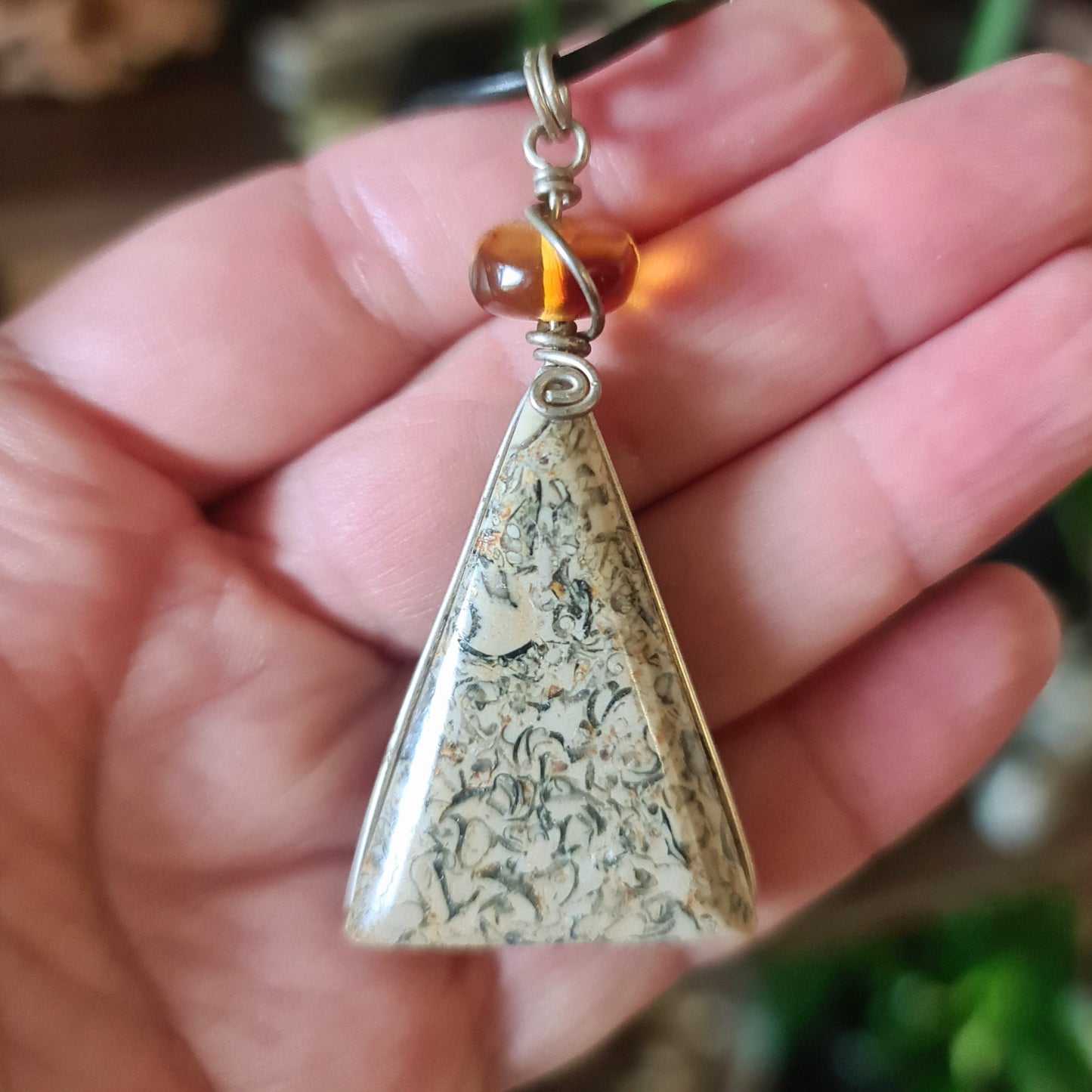 Fossil Coral Jasper Pendant