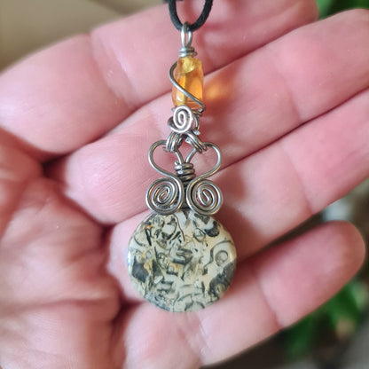 Fossil Coral Jasper Pendant