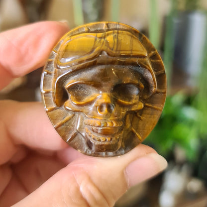 Tiger Eye Skull Disc