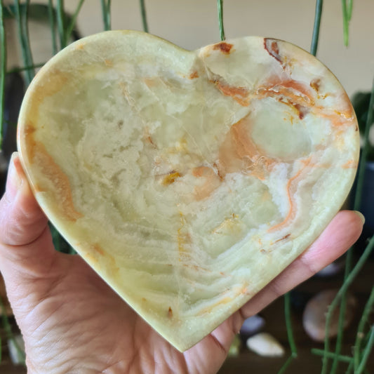 Green Onyx Heart Plates