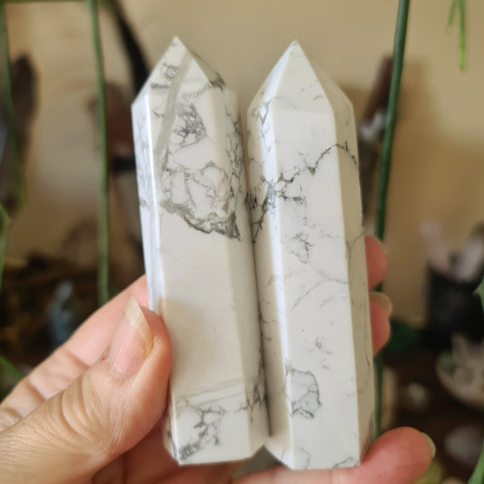 White Howlite Towers