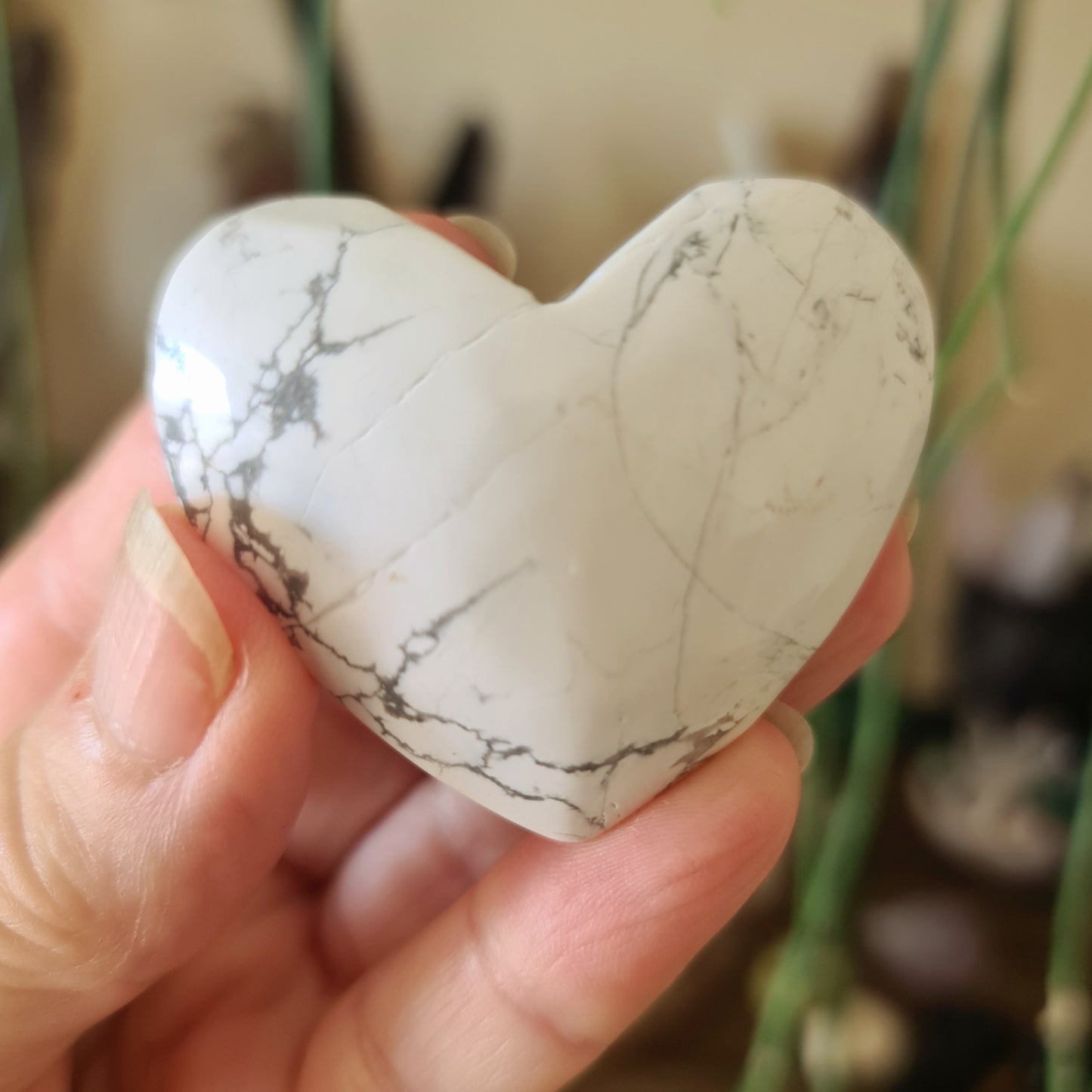 White Howlite Heart