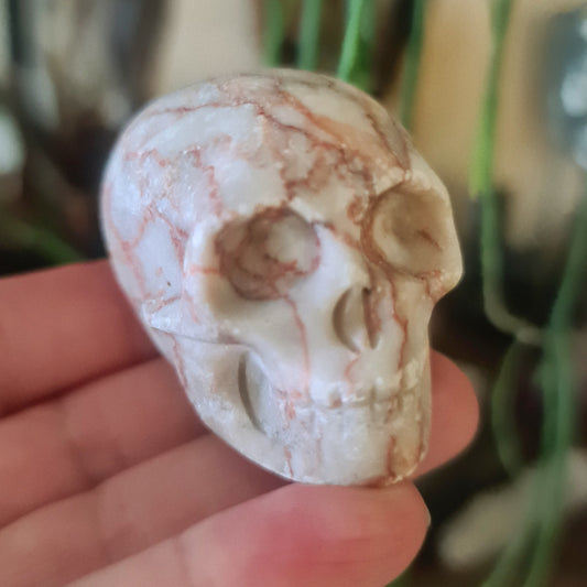 Red Vein Jasper Skull