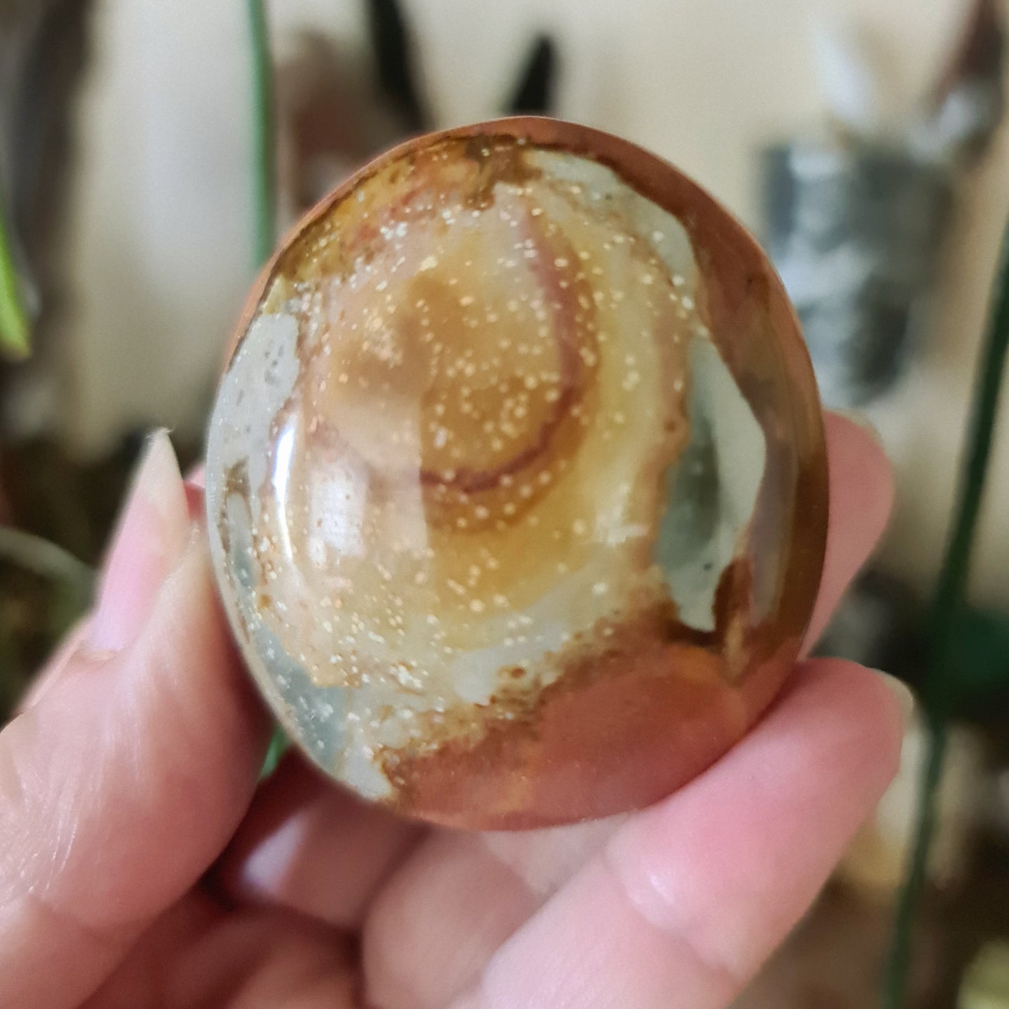 Polychrome Jasper Palm Stone