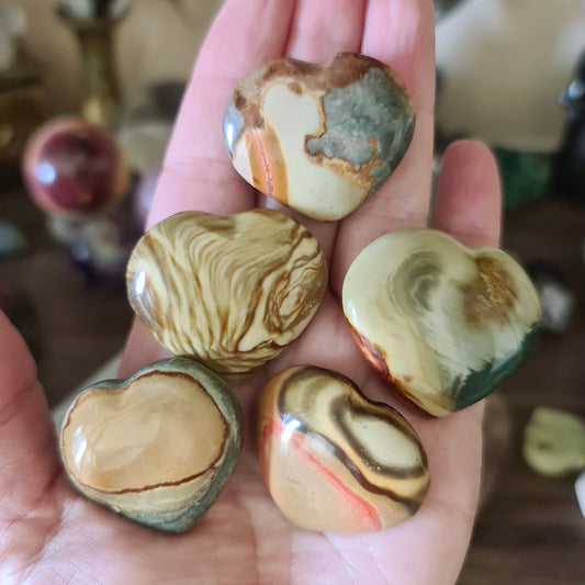 Polychrome Jasper Hearts