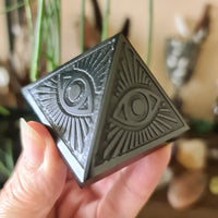 Black Obsidian Eye Pyramid