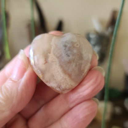 Flower Agate Heart - Small