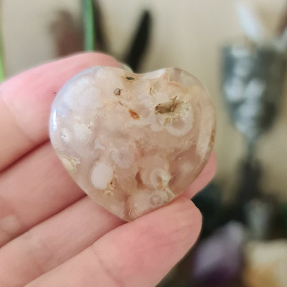 Flower Agate Heart - Small