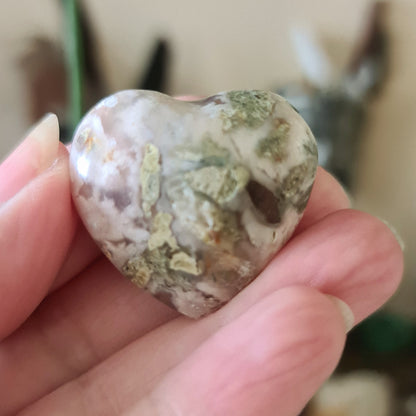 Flower Agate Heart - Small