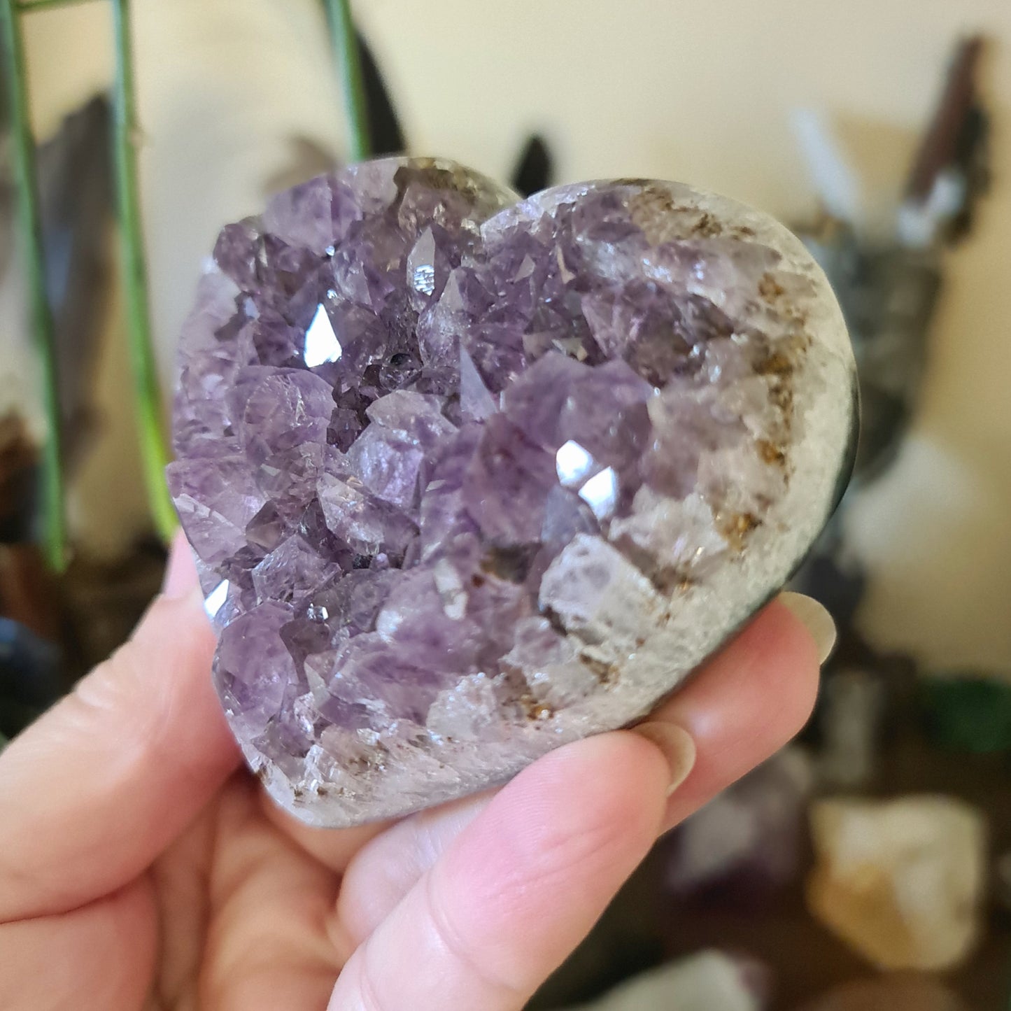 Amethyst Cluster Heart