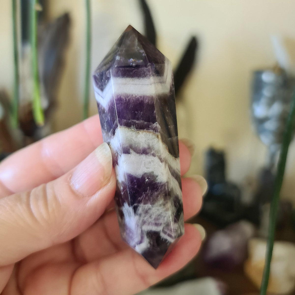 Chevron Amethyst Double Terminator