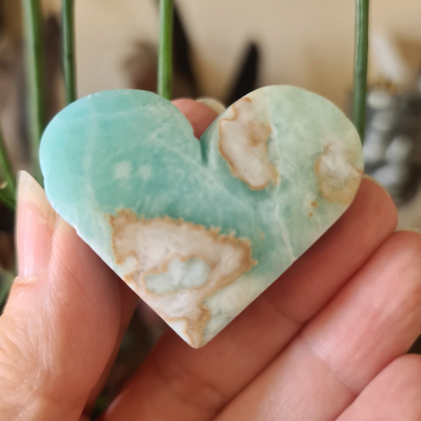 Blue Hemimorphite Heart