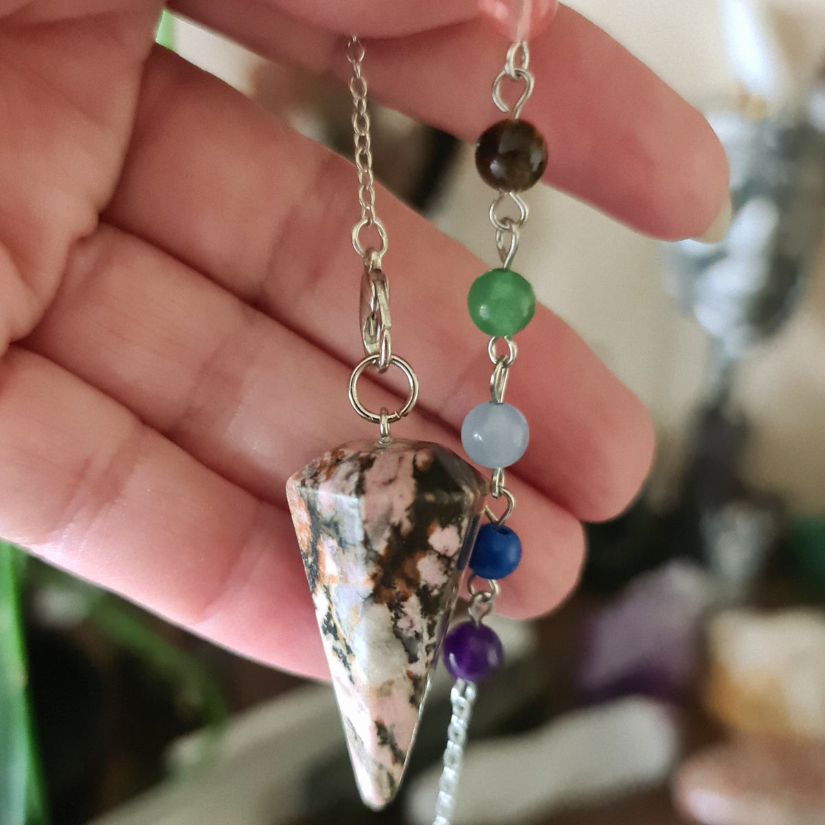 Chakra Beaded Pendulum