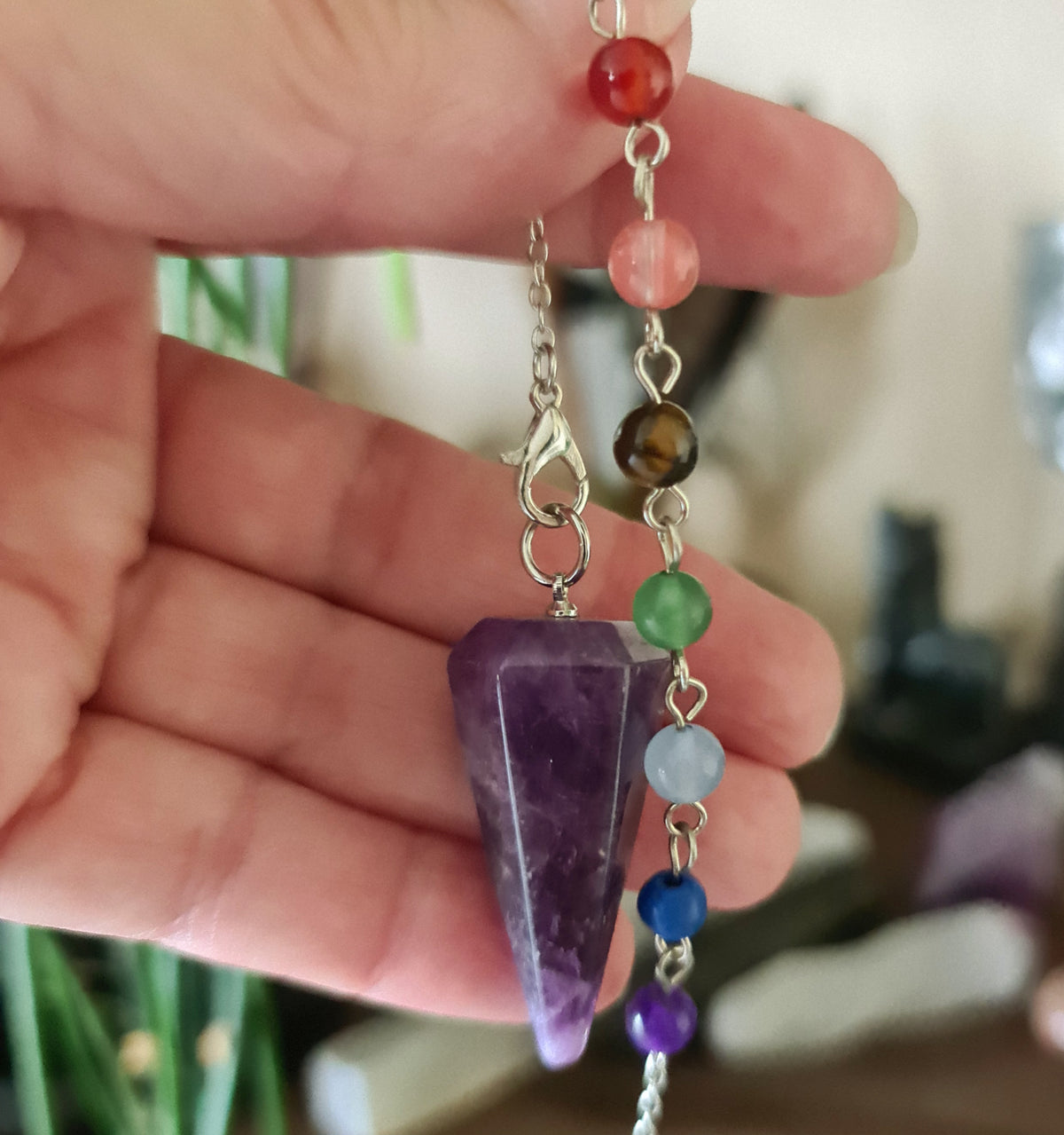Chakra Beaded Pendulum