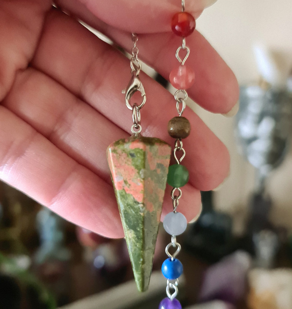 Chakra Beaded Pendulum