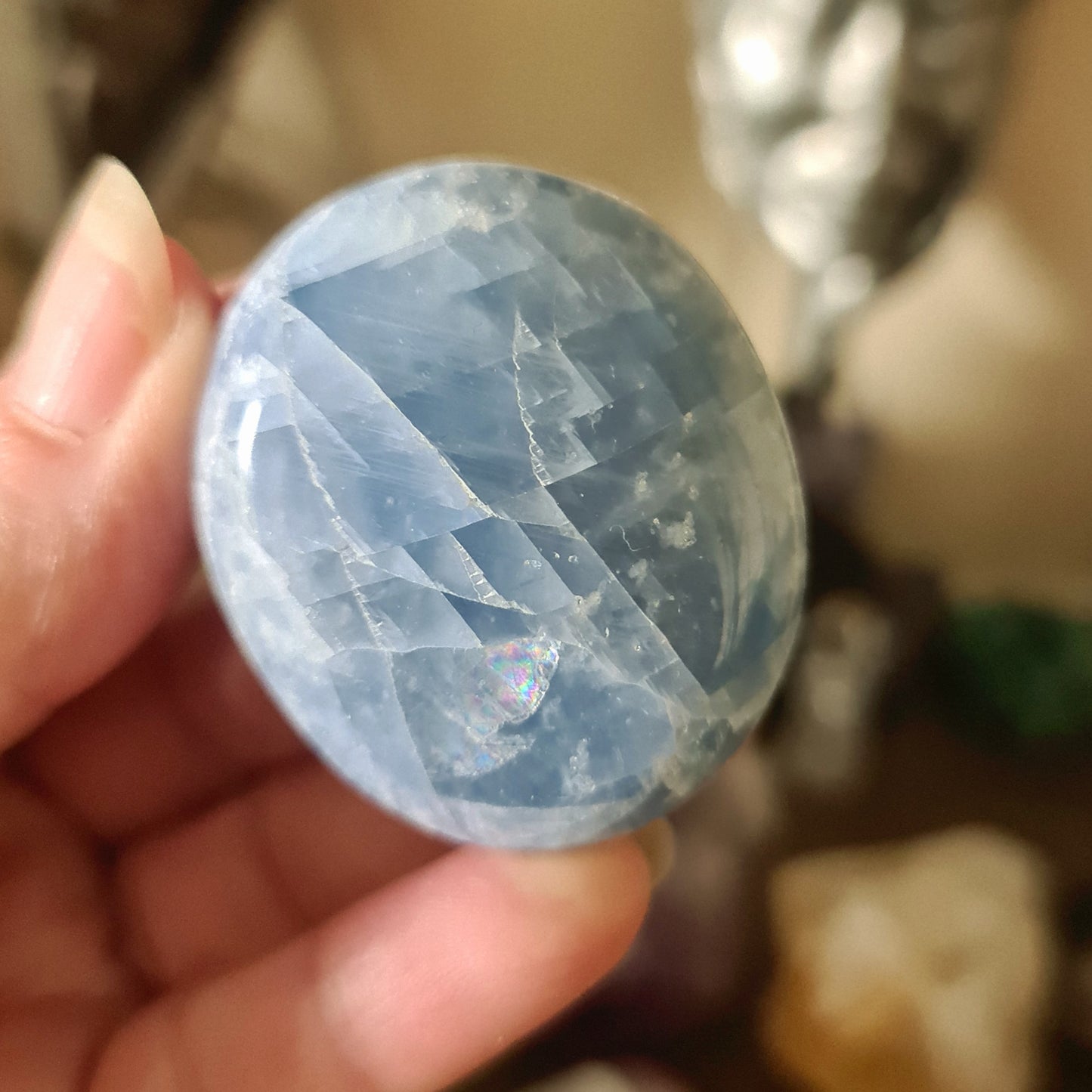 Blue Calcite Palm - Medium