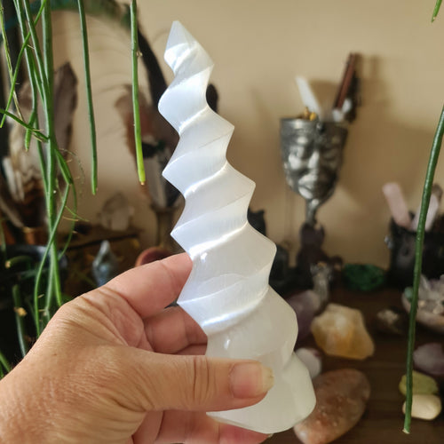 Selenite Unicorn Horn