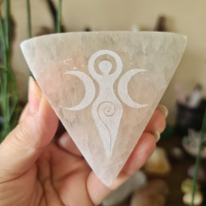 Selenite Goddess Triangle