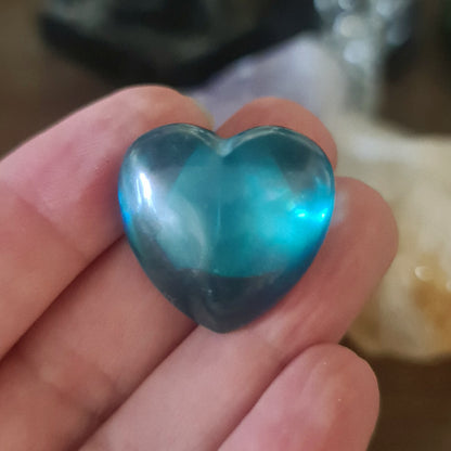 Aqua Aura Quartz Heart