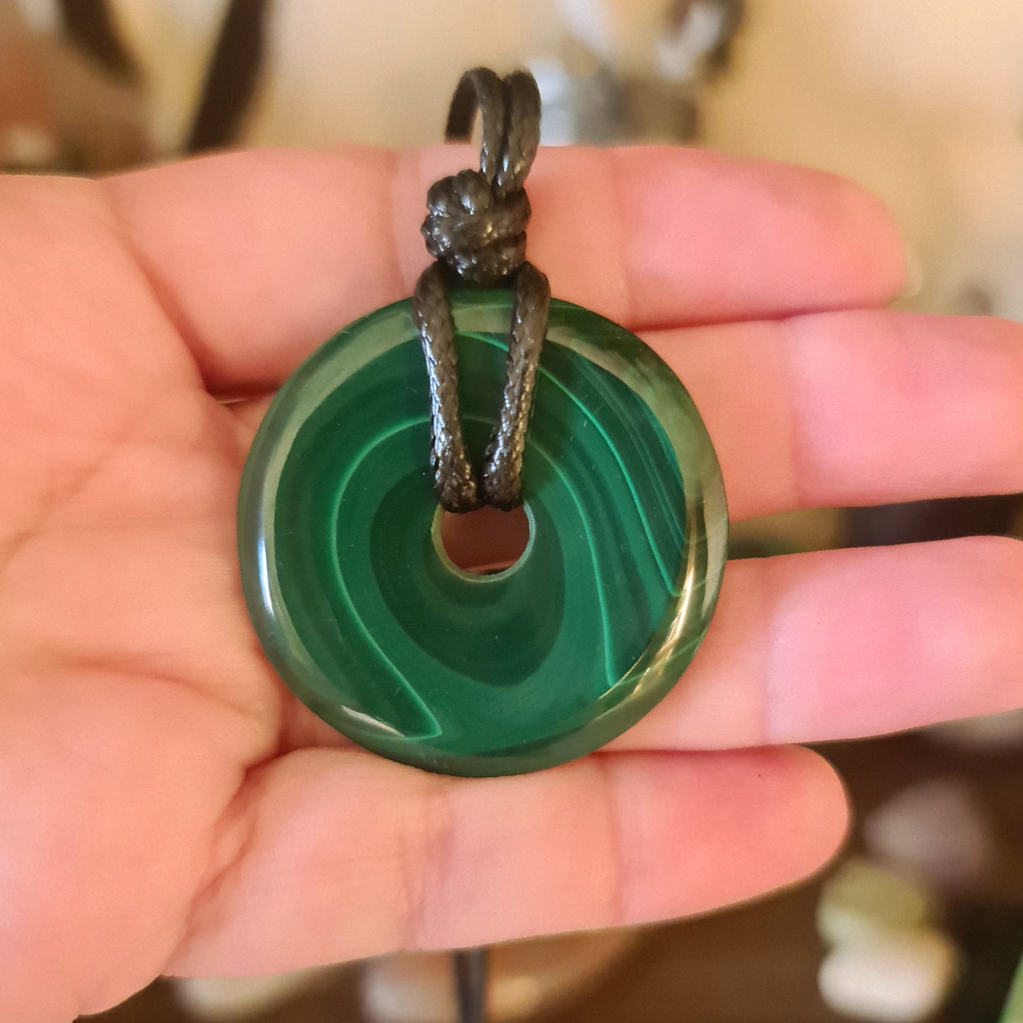 Malachite Donut Pendant