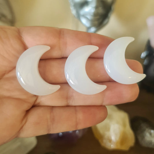 WHITE JADE CRESCENT MOON