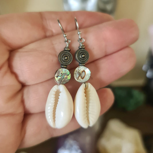 Cowrie/Paua Shell Earring