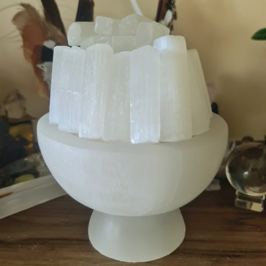 Selenite Bowl Lamp