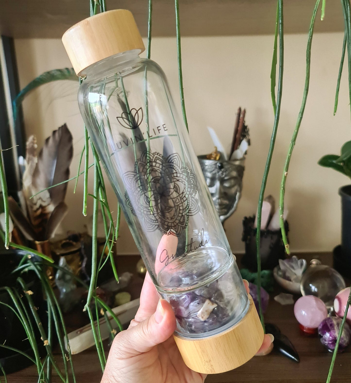 Amethyst Crystal Water Bottle