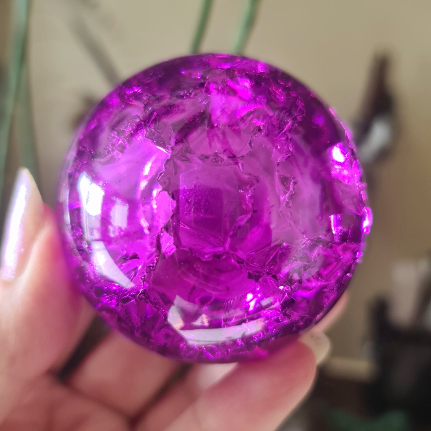 Crackle Quartz Sphere