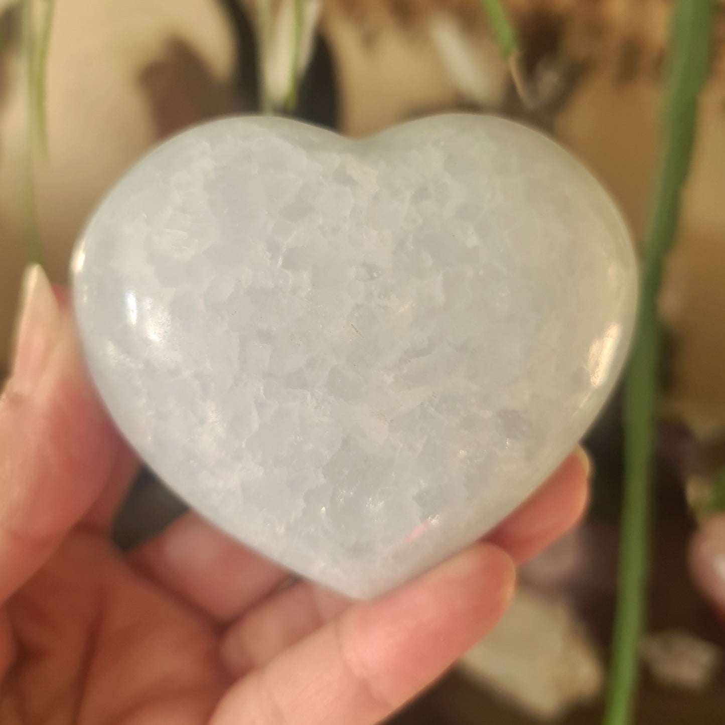 Blue Calcite Heart - Large