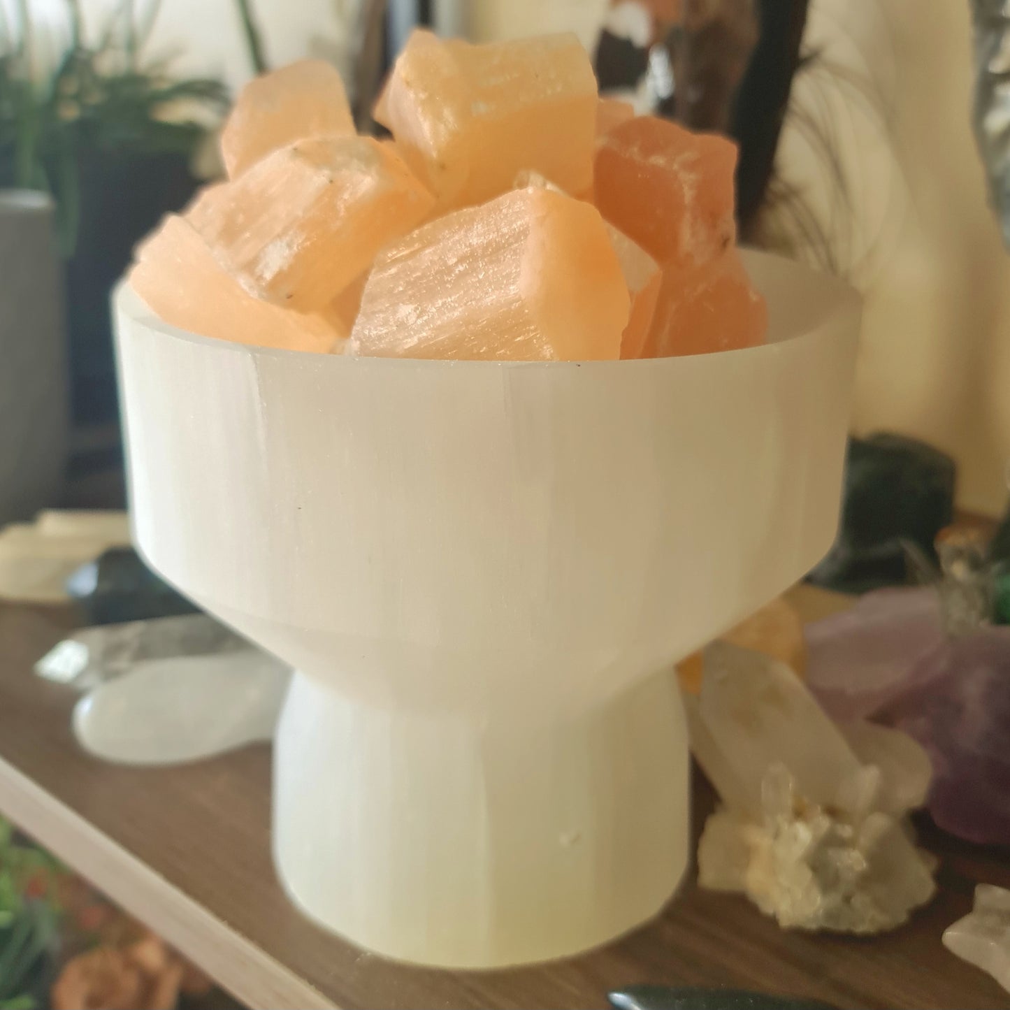 Selenite Fire Bowl Lamp