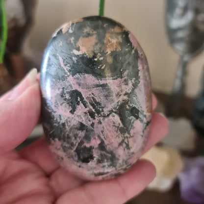 Rhodonite Palm Stone