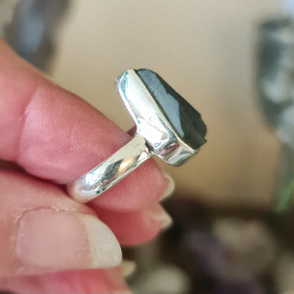 Black Tourmaline Ring - Size 7