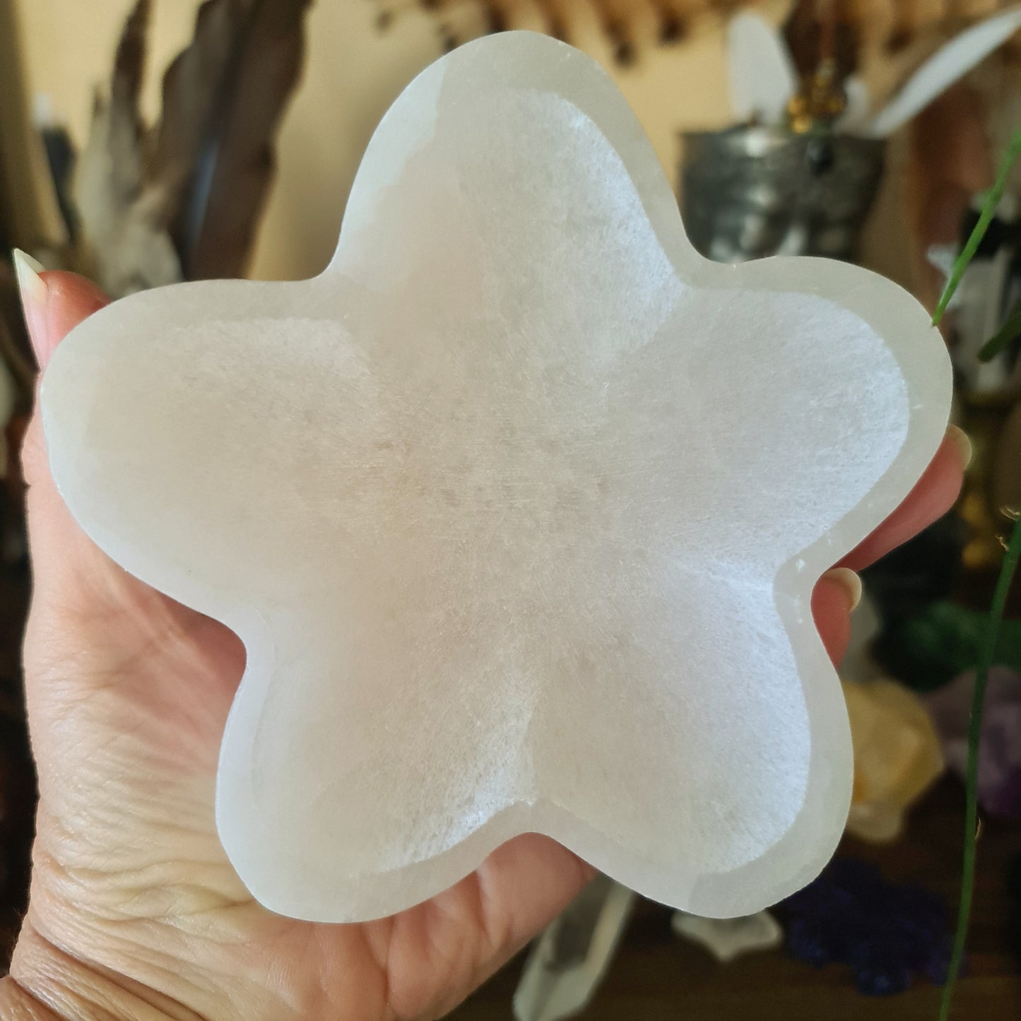 Selenite Flower Bowl