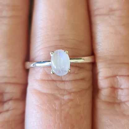 Rainbow Moonstone Ring